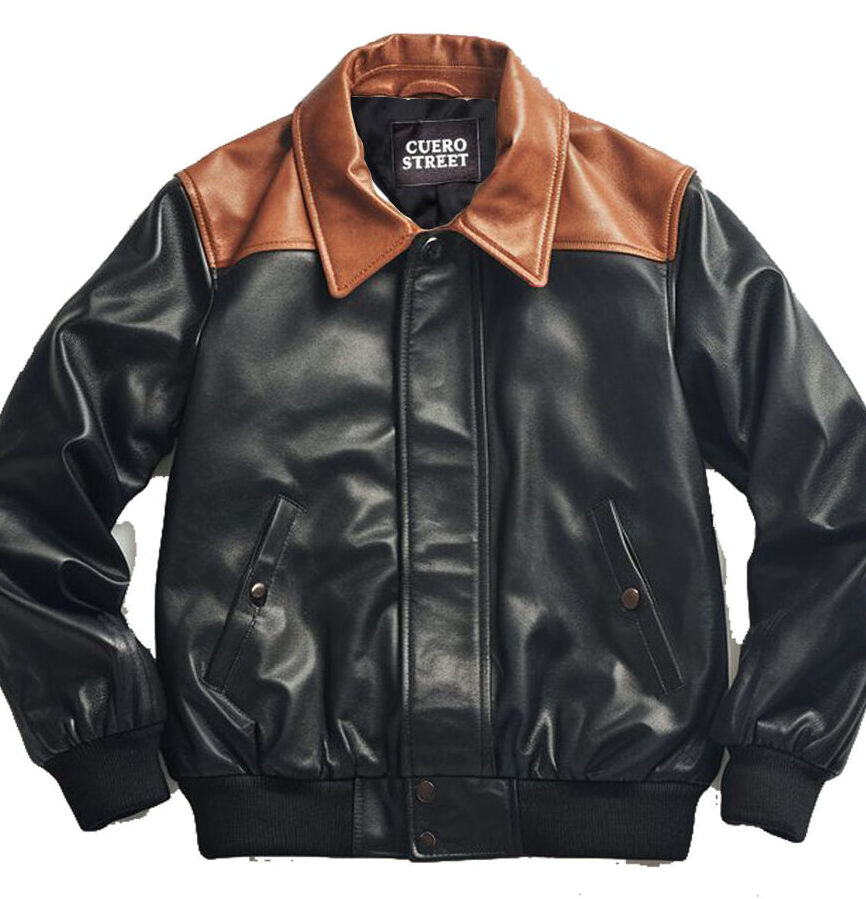 CUERO STREET BLACK BROWN LEATHER JACKET